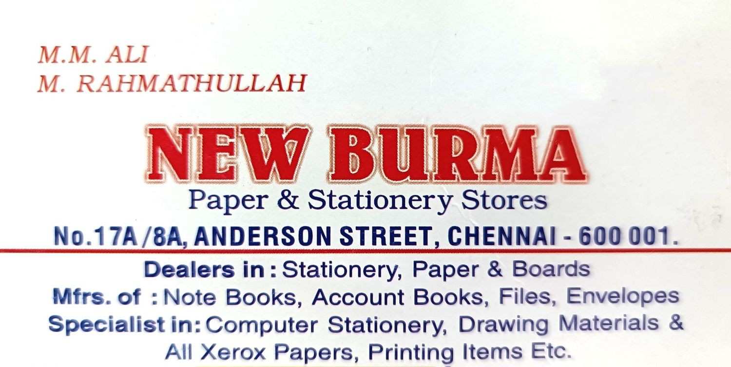 New Burma Paper Stationery Stores